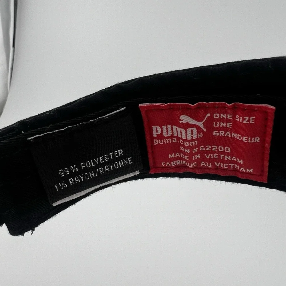 Puma Black Golf Visor Adjustable One Size Athletic Sports Hat